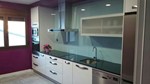 frontal de cocina en vidrio lacobel azul